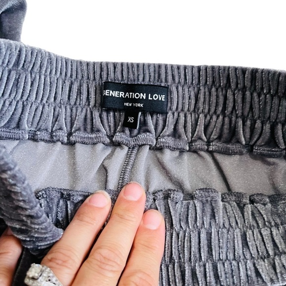 Generation love gray crushed velvet pants - Picture 3 of 4
